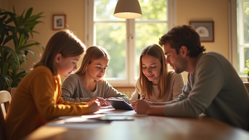 Famille consultant ses dépenses