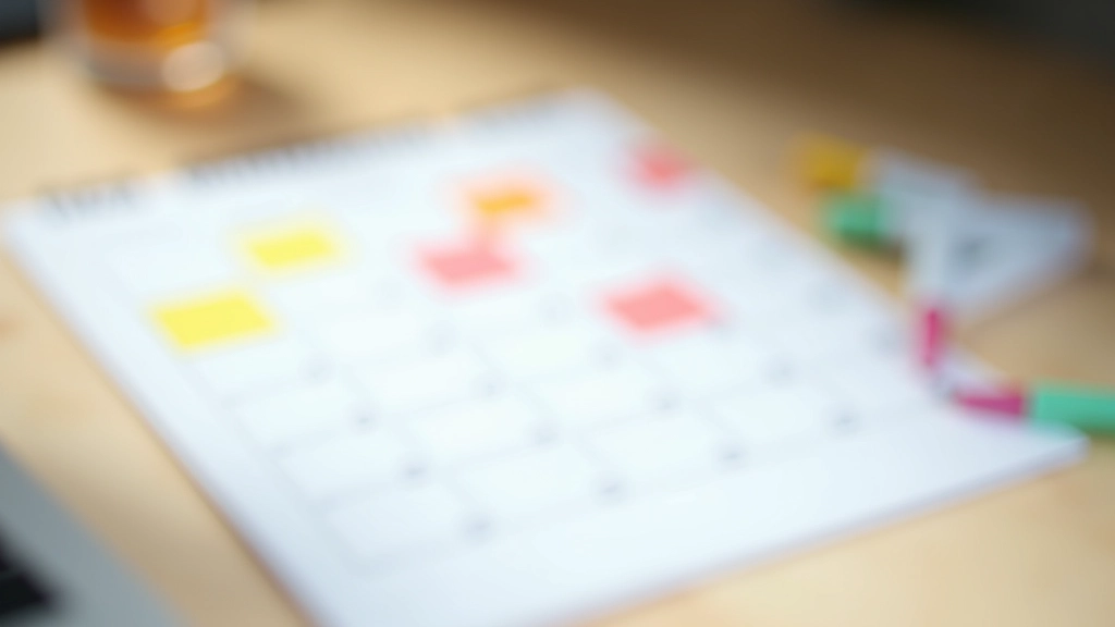 Gros plan sur un calendrier mensuel avec des marqueurs colorés indiquant les périodes de dépenses
